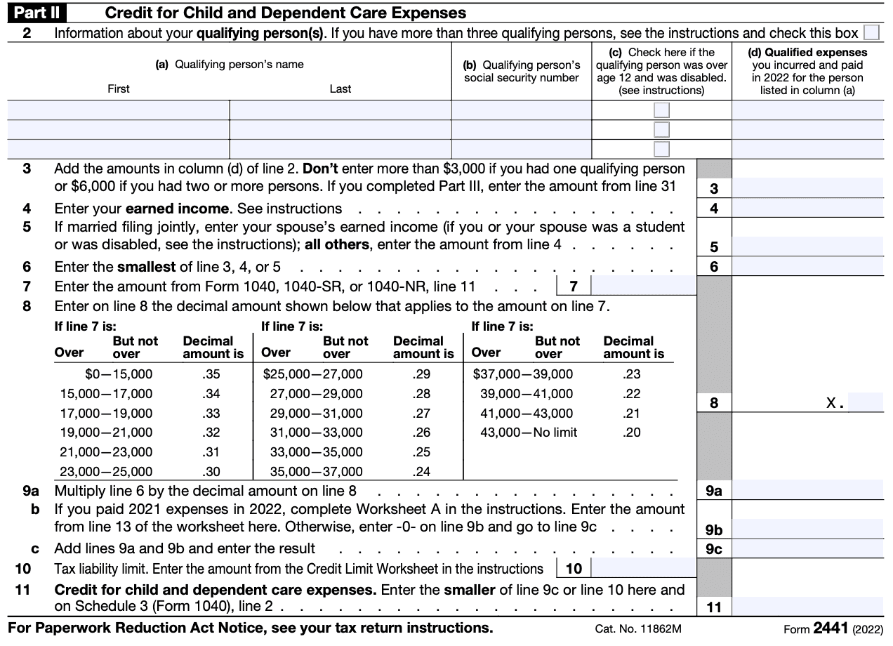 Irs Dependent Form